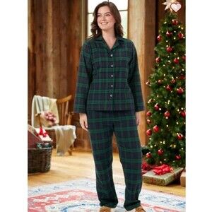 The Vermont Country Store 3 Piece Portuguese Flannel Pajama Set  Women's 1XL